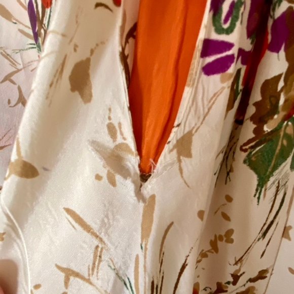 Vintage 1950’s Autumn floral taffeta dress - Picture 4 of 7